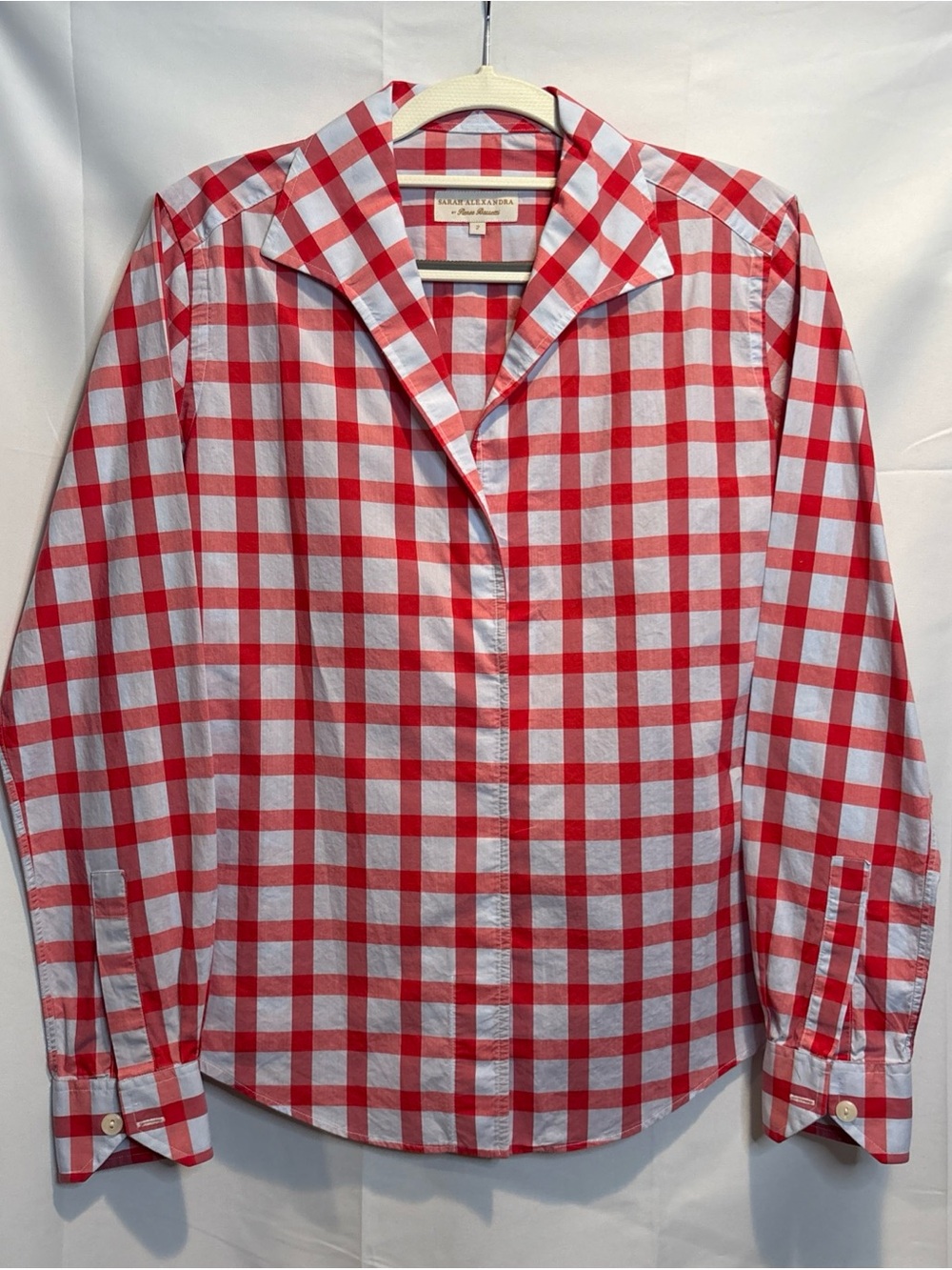 Sarah Alexandra Red & Gray Gingham Button Shirt